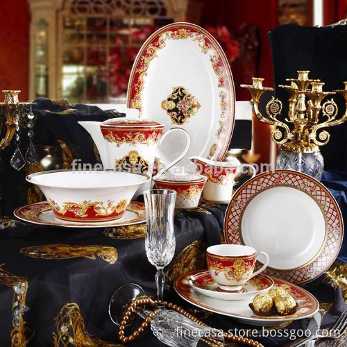 20 Pieces Luxury Fine Bone China Dinnerware